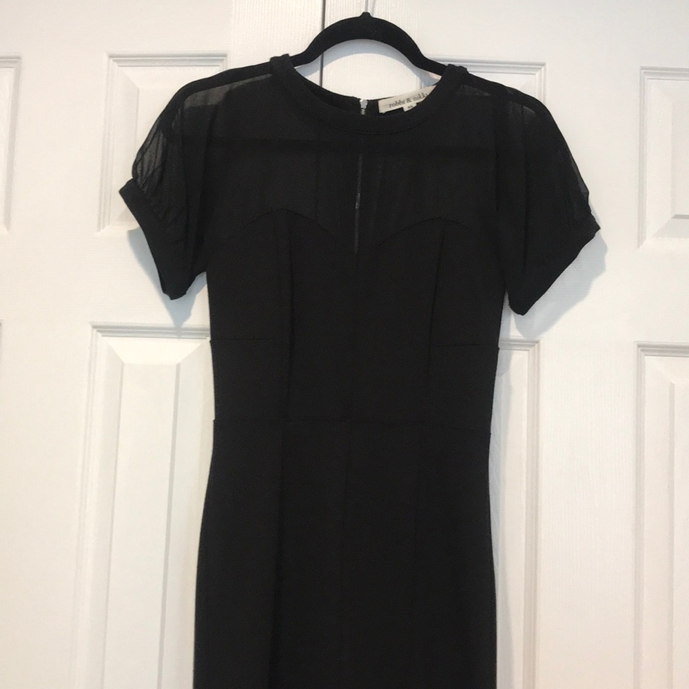 Robbi and Nikki Black Sheer Mini Black Dress XS - Picture 3 of 6
